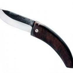 Couteau Lo Pastre lame acier carbone XC 75 semi-brut sans cran manche en corne de chèvre