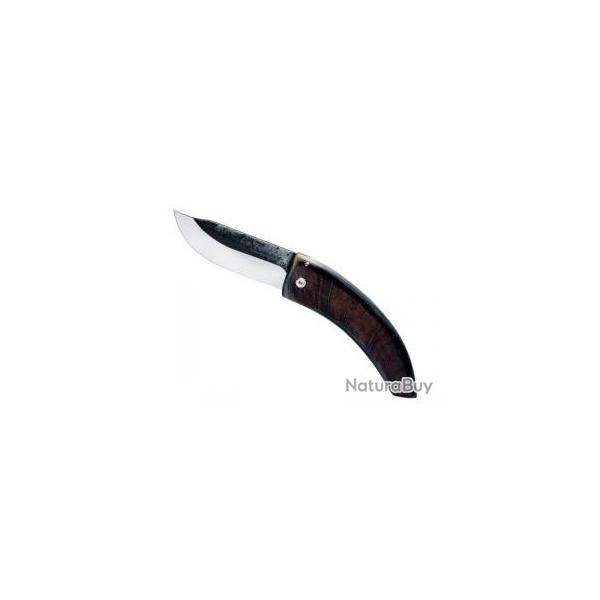 Couteau Lo Pastre lame acier carbone XC 75 semi-brut sans cran manche en corne de chvre