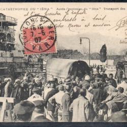 CPA- Marine Militaire - CATASTROPHE EXPLOSION CUIRASSE IENA 1907 TRANSPORT BLESSES N°3771