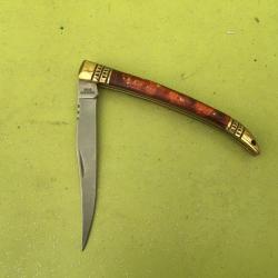 VENDU PAR LE-CUIRASSIER COUTEAU PLIANT STAINLESS STELL LAME EFILEE