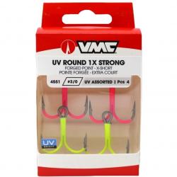 Hameçon Triple VMC 4551 UV Assorted X Strong Par 4 n°2/0