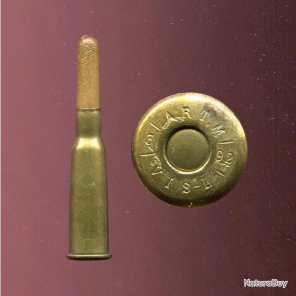8 mm Lebel  blanc Mle 1892 - RARE  balle papier paille vernie - Cartoucherie de Vincennes en 1892