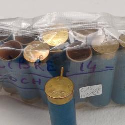 1 lot de 10 douilles de chasse à broche calibre 14x65