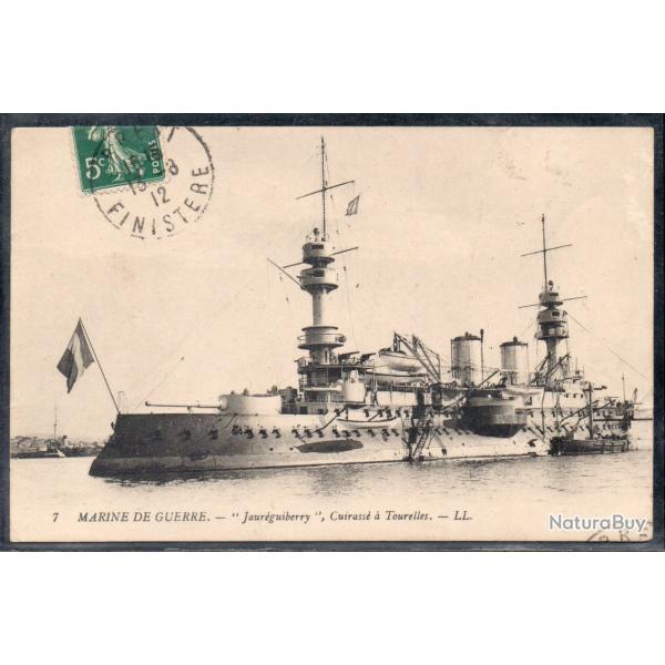 CPA - MARINE DE GUERRE - " Jaureguiberry " , Cuirasse a Tourelles  N3774