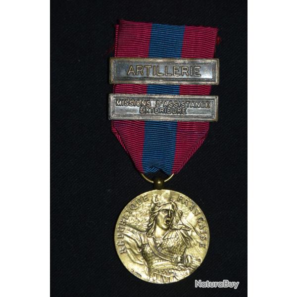 MEDAILLE DEFENSE NATIONALE-AGRAFES ARTILLERIE-MISSION D'ASSISTANCE EXTERIEURE