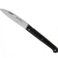 Couteau Sauveterre lame mate acier 12C27 manche en ébène