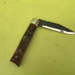 VENDU PAR LE-CUIRASSIER N°4 COUTEAU PLIANT ARTISANAL LAME FINIE A LA FORGE