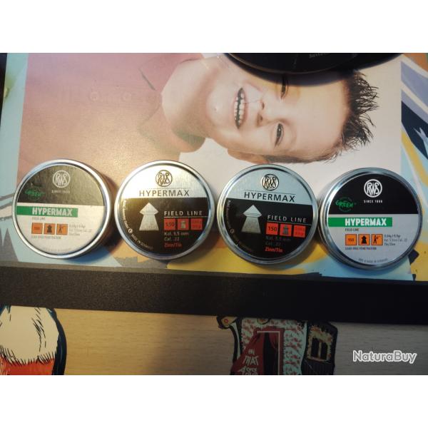 bte 150  plombs RWS hypermax  5,5 mm 0,64 G