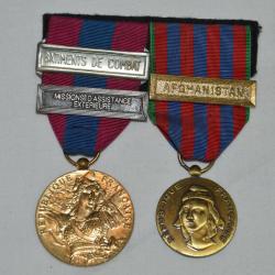 MEDAILLES DEFENSE NATIONALE & COMMEMORATIVE-BATIMENTS COMBAT-MISSION ASSISTANCE-AFGHANISTAN-MARINE