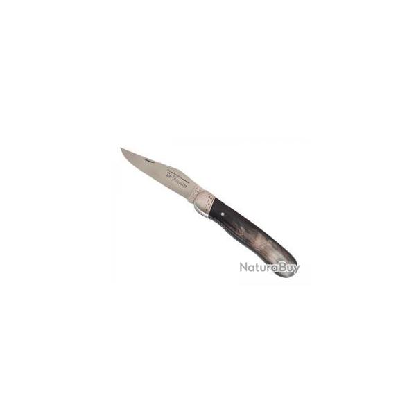 Couteau Douris Chastel  Le Pionnier lame acier 12C27 manche en corne noir +tui