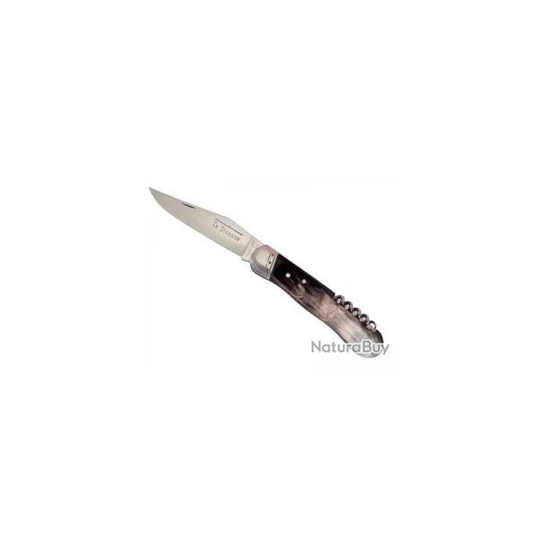 Couteau Douris Chastel  Le Pionnier 2 pices manche en corne noir +tui