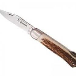 Couteau Douris Chastel LE PIONNIER CHASSE lame mate acier 12C27 manche bois de cerf +étui