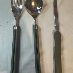 Kit de couverts pliables militaires 3 pièces - État NEUF