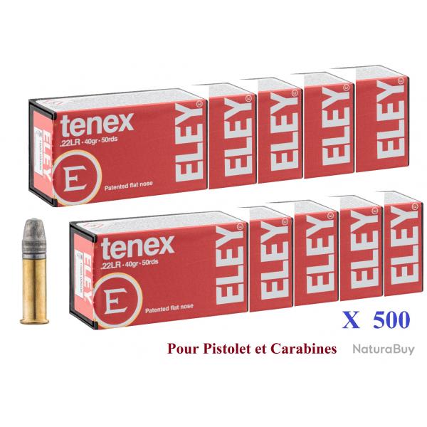 Cartouches 22LR ELEY  TENEX pistolet et carabine  boite de 500