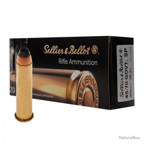 Boite de munition Sellier Bellot 45/70 Gouvernement SP 405GR 26.2g x20