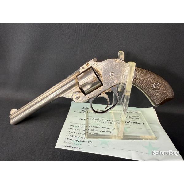 RARE HARRINGTON RICHARDSON AUTO EJECTING HAMMERLESS 2nd modle calibre 32sw short