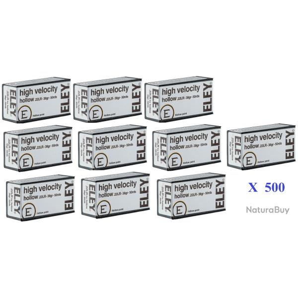 Cartouches 22LR ELEY  High Velocity Hollow  boite de 500