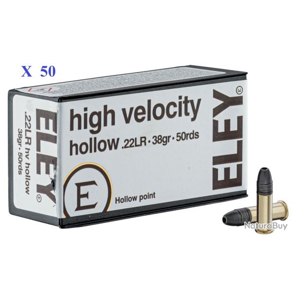 Cartouches 22LR ELEY  High Velocity Hollow  boite de 50