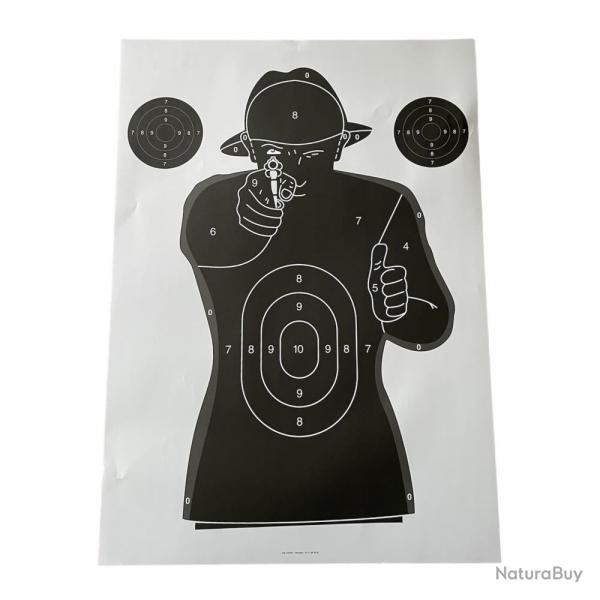 CIBLES 50X70 SILHOUETTE POLICE X100