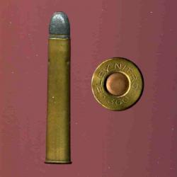 .360 x 2"1/4 NITRO EXPRESS - marquage : ELEY NITRO .360 - étui de 57 mm - balle plomb insert cuivre