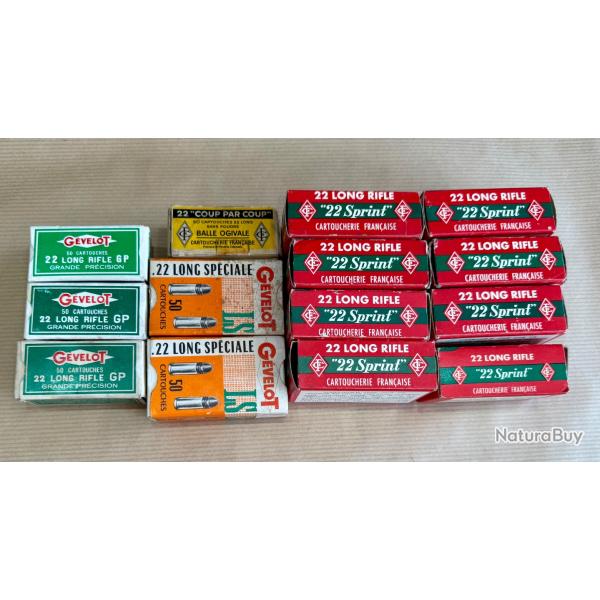 LOT DE 700 CARTOUCHES 22LR D'POQUE A 1 SANS PRIX DE RSERVE.