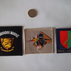 lot 3 écussons militaire commando Opération Serval rhin Danube insignes tissu