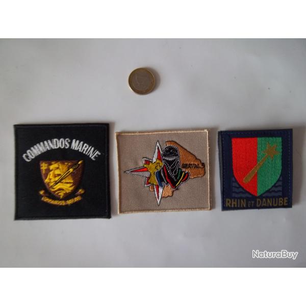lot 3 cussons militaire commando Opration Serval rhin Danube insignes tissu