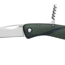 Couteau Aquaterra Wichard lame 8cm avec tire-bouchon vert