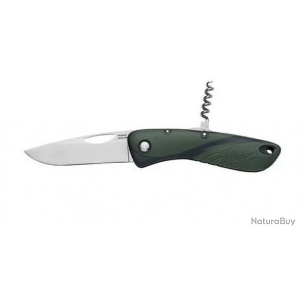 Couteau Aquaterra Wichard lame 8cm avec tire-bouchon vert