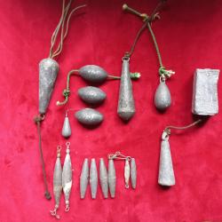 lot de 17 plombs divers de peche