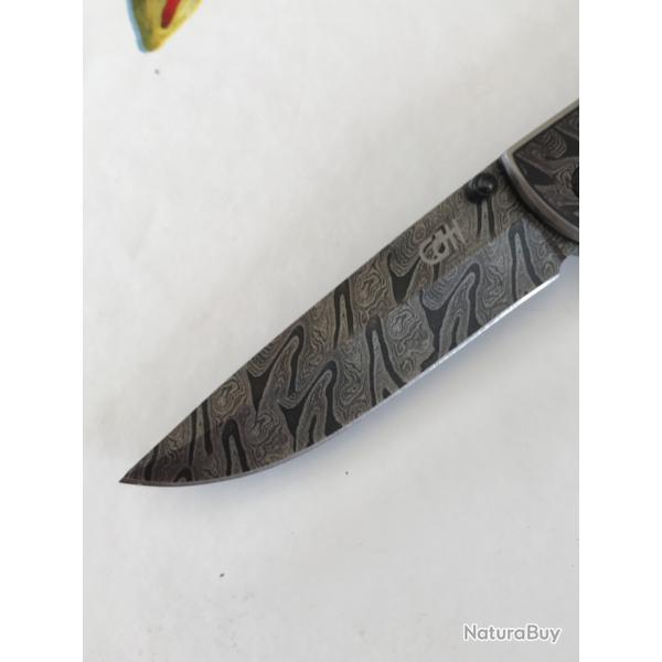 Couteau dcor damas ouverture assiste