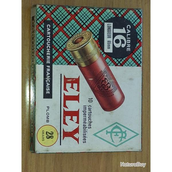 ELEY BOIYE DE 10 MUNITIONS cal 16/65 chevrotines 28 grains  vendu par poudrenoirepro
