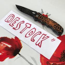 Couteau « araignée «  lame décorée
