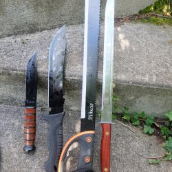 Lot de 4 Machette Bowies Lame Acier 3Cr13 Manche ABS Etui LOT POUR REVENDEURS Survie Outlaw Alaska03