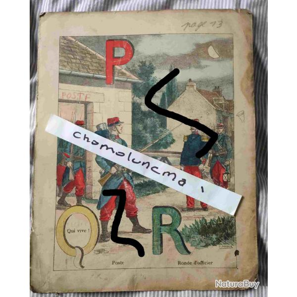 Alphabet militaire srie Grand-Bb Gravure Imagerie de Pont--Mousson Officier