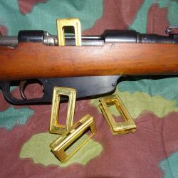 Clip en laiton pour fusil Carcano 6.5x52 - Neuf de stock, tous modèles