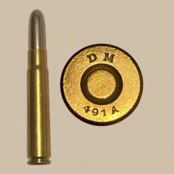 9 x 57 Mauser - très ancien marquage : DWM 491 A - balle nickel pointe creuse