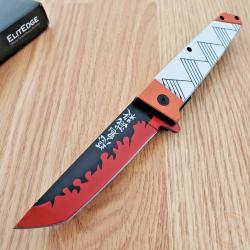 Couteau ElitEdge Tanto Linerlock A/O Black Lame Acier 420C Manche Nylon Clip