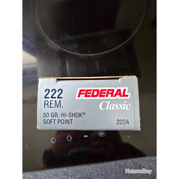 20 balles Fdral 222 remington