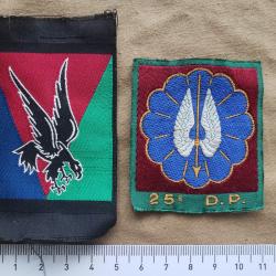 Insignes 10ème et 25ème Division Parachutiste époque Algérie TAP Para Bigeard