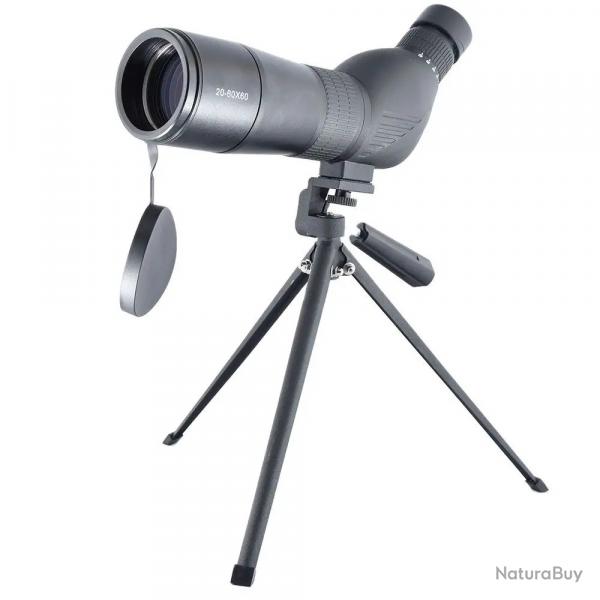 Longue-vue 20-60x60 Monoculaire Spotting Scope FMC Prisme BAK4 avec Trpied  Observation & Chasse