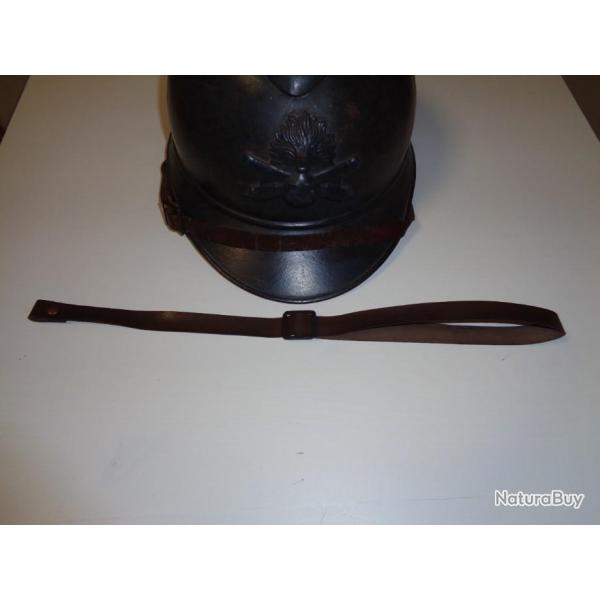 Jugulaire cuir pour casque Adrian Mle.15 ww1 bon tat