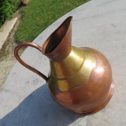 VINTAGE - Ancienne cruche/carafe en Cuivre & Laiton - FRANCE (XXé)