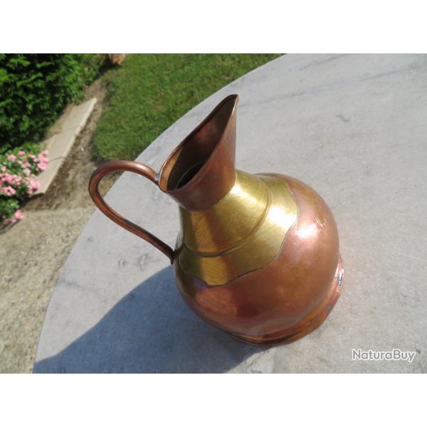 VINTAGE - Ancienne cruche/carafe en Cuivre & Laiton - FRANCE (XX)