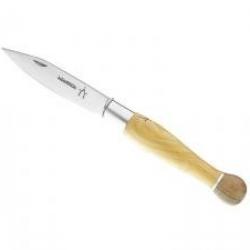 Couteau Nontron N° 25 lame acier T12 inox marqueterie buis/noyer