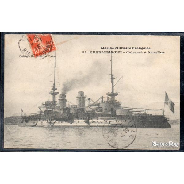 CPA -Marine Militaire Franaise -CHARLEMAGNE -Cuirasse a tourelles  N3776