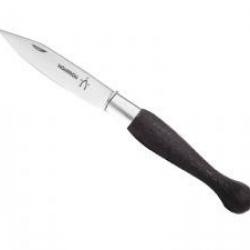 Couteau Nontron N° 25 lame acier T12 inox  manche en ébène sculpté façon truffe