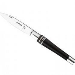 Couteau Nontron N° 25 lame acier T12 inox manche double virole ébène/aluminium