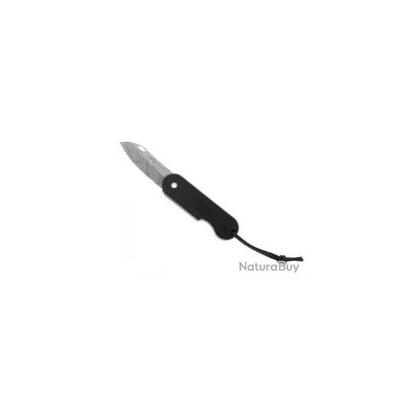 Couteau Skult  lame acier inox X46Cr13 sans cran avec motif Les Fonds Marins  +manche noir