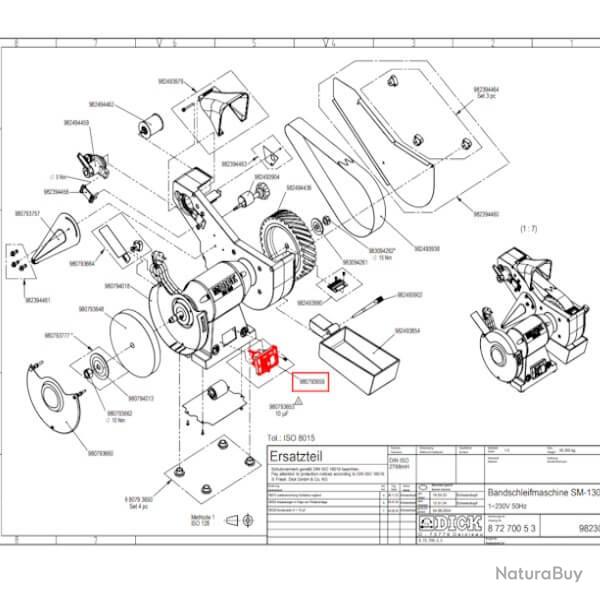 Botier marche/arrt pour affteuse Dick SM-100/SM90/SM-130